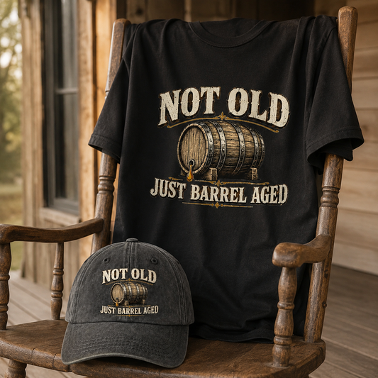 "Not Old, Just Barrel Aged" Vintage Washed Cap