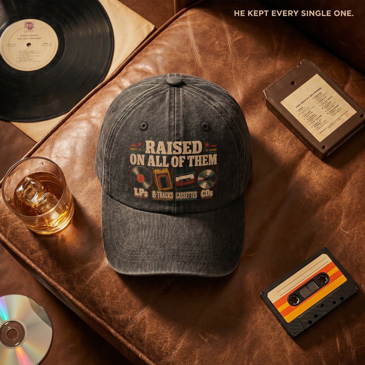 "Raised on All of Them" Vintage Washed Cap