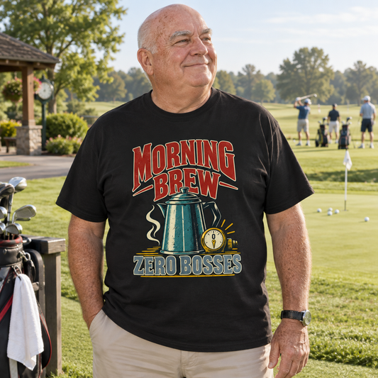 "Morning Brew. Zero Bosses" Vintage T-Shirt