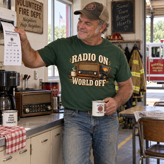 "Radio On World Off" Vintage T-Shirt