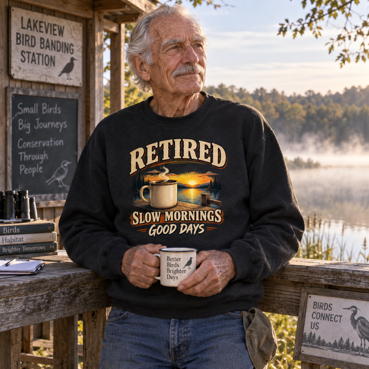 "Retired. Slow Mornings Good Days" Vintage Sweatshirt