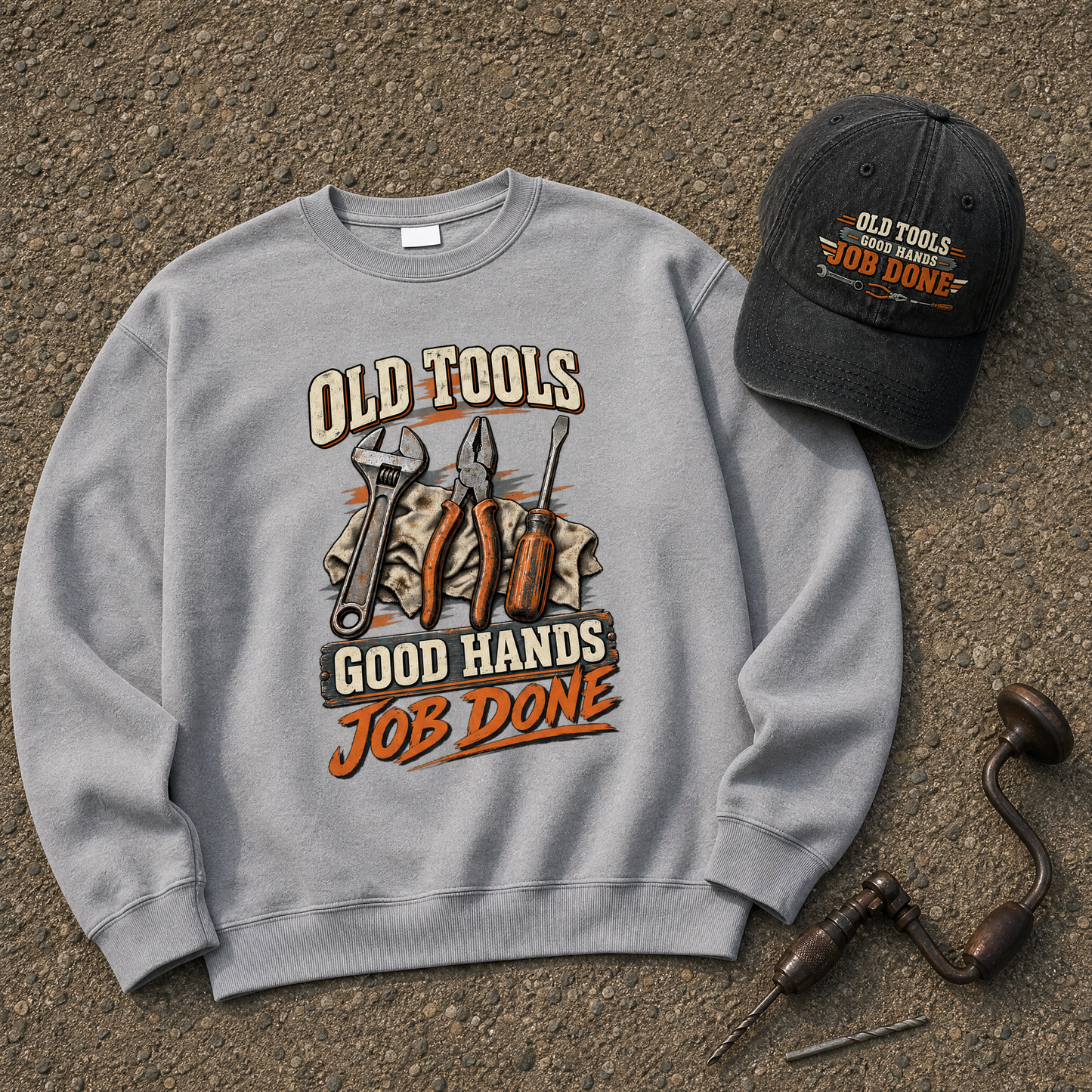 "Old Tools Good Hands Job Done" Vintage Sweatshirt