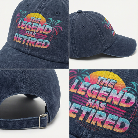 āThe Legend Has Retiredā Sunset Fadewave Icon Cap
