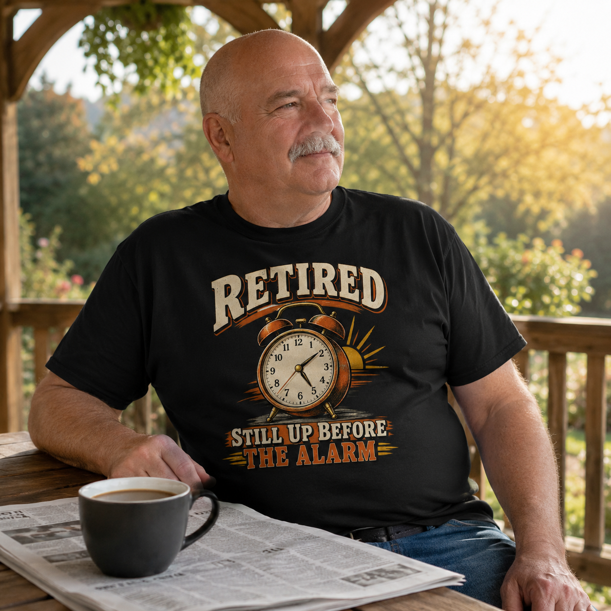 "Retired Still Up Before The Alarm" Vintage T-Shirt