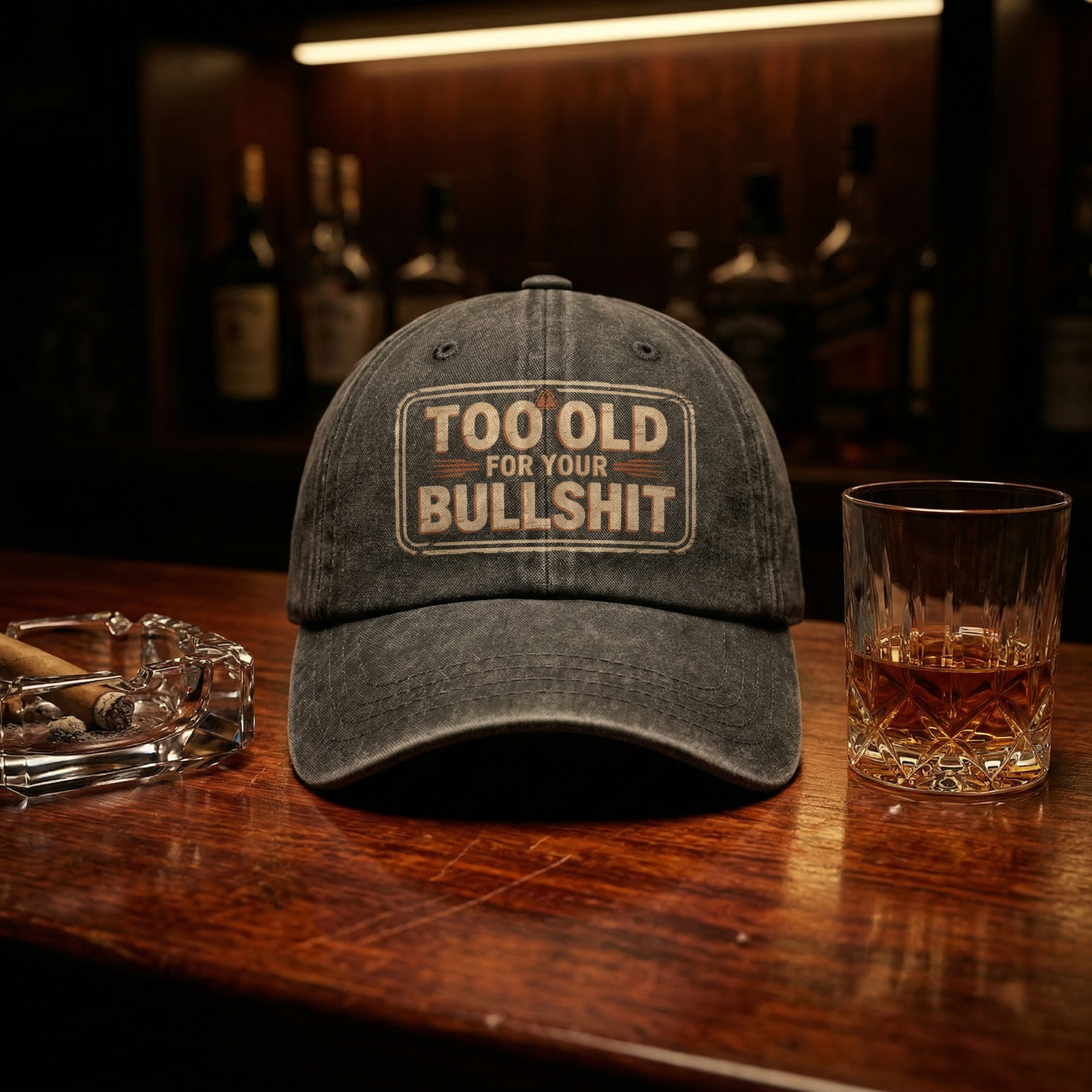 "Too Old For Your Bullshit" Vintage Humor Cap