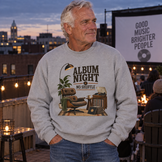 "Album Night. No Shuffle" Vintage Sweatshirt