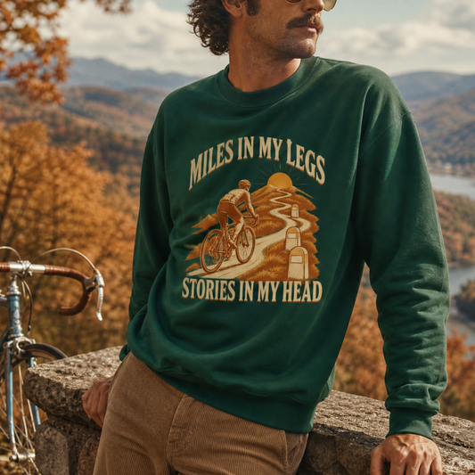 "Miles In My Legs. Stories In My Head" Vintage Sweatshirt