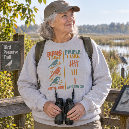 "Birds I Like Most Of Them. People I Like Fewer Every Year" Vintage Sweatshirt