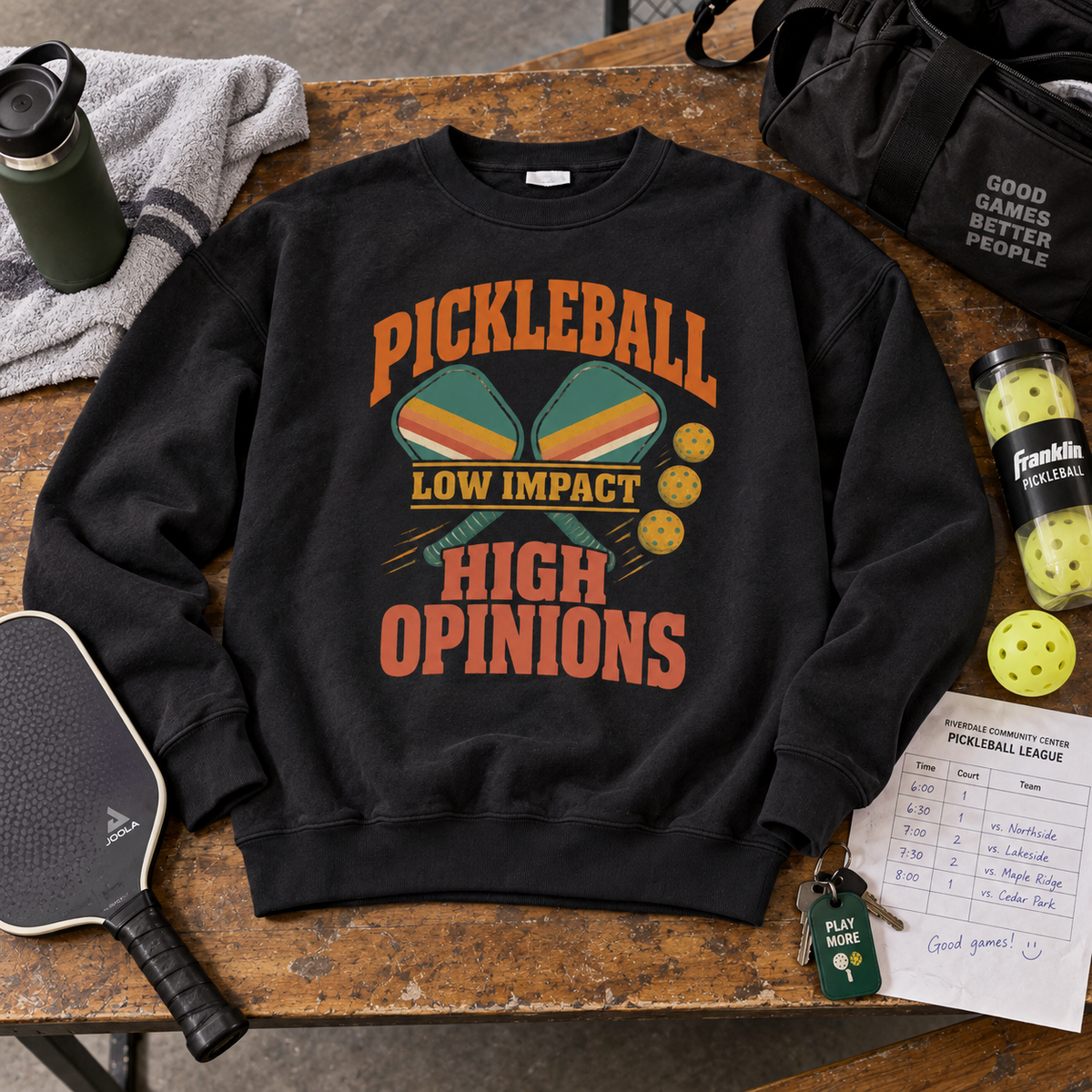 "Pickleball Low Impact. High Opinions" Vintage Sweatshirt