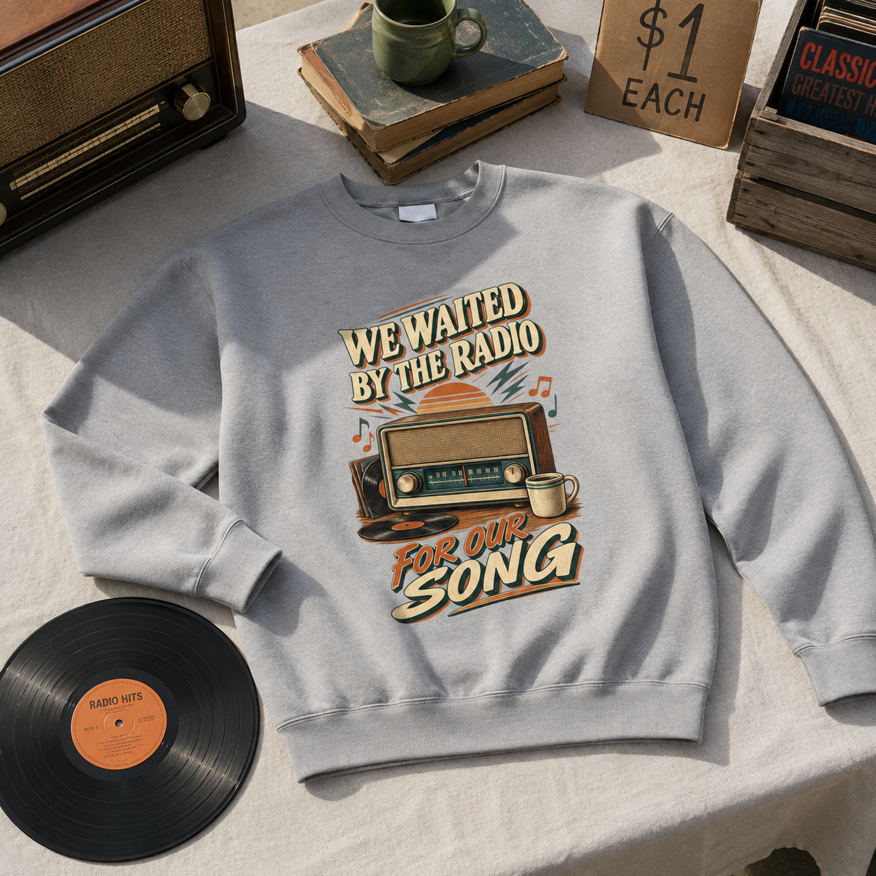 "We Waited By The Radio For Our Song" Vintage Sweatshirt