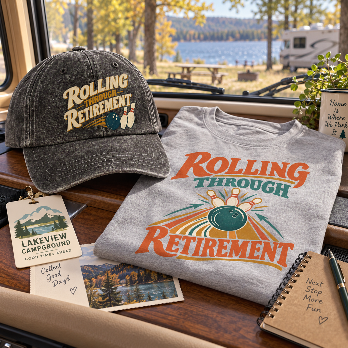 "Rolling Through Retirement" Vintage Washed Cap