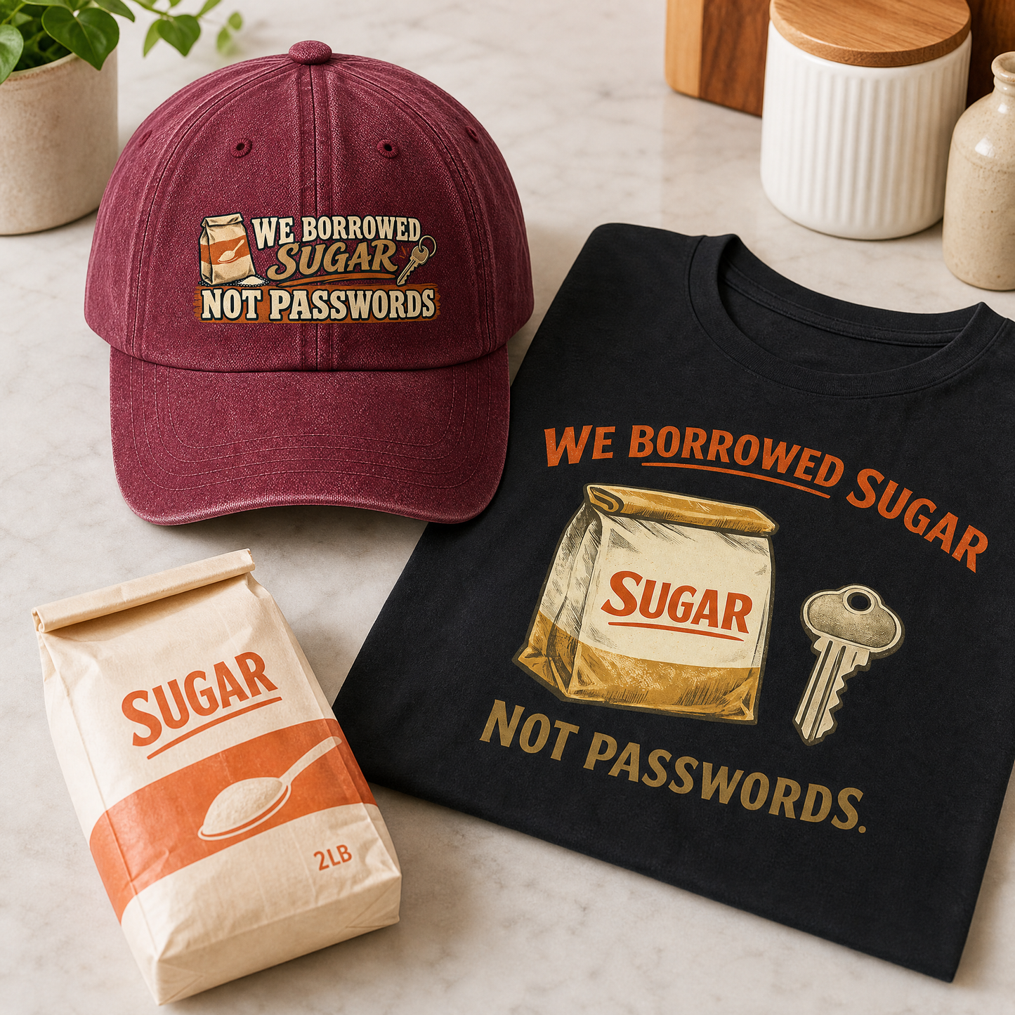 "We Borrowed Sugar Not Passwords" Vintage Washed Cap
