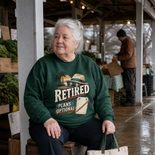 "Retired. Plans Optional" Vintage Sweatshirt