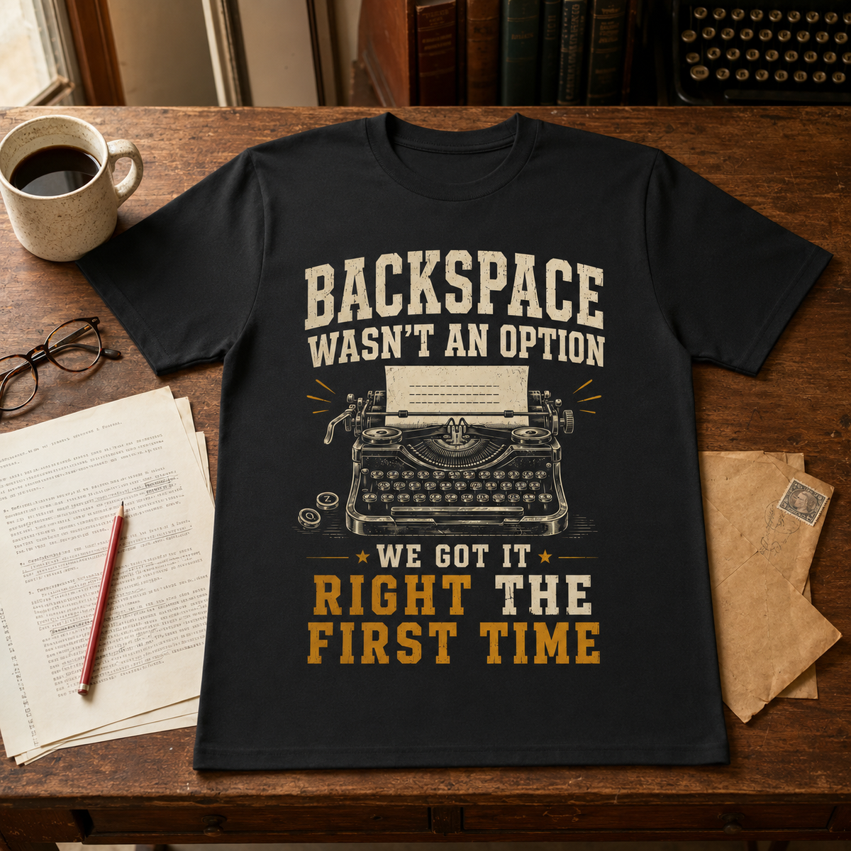 "Backspace Wasn't An Option. We Got It Right The First Time" Vintage T-Shirt