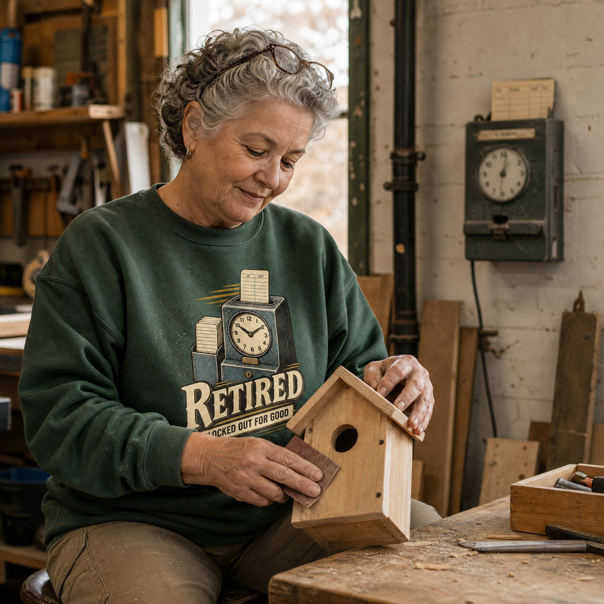 "Retired. Clocked Out For Good" Vintage Sweatshirt
