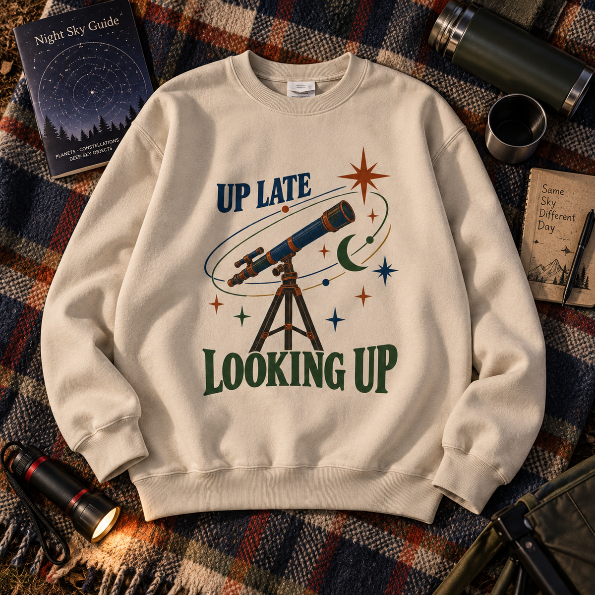 "Up Late Looking Up" Vintage Sweatshirt