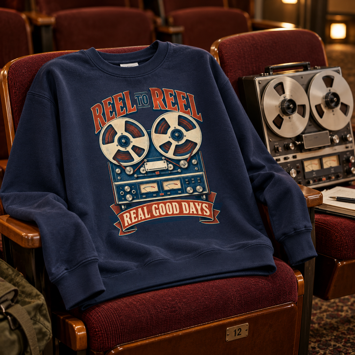 "Reel To Reel. Real Good Days" Vintage Sweatshirt