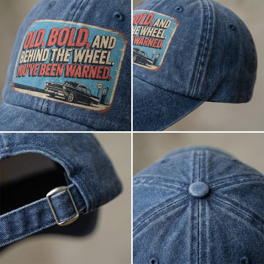 “Old, Bold, And Behind The Wheel. You’ve Been Warned.” Retro Pitstop Rebel Cap