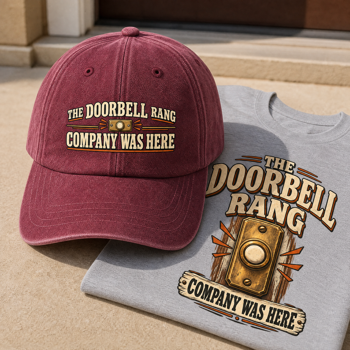 "The Doorbell Rang. Company Was Here" Vintage Washed Cap