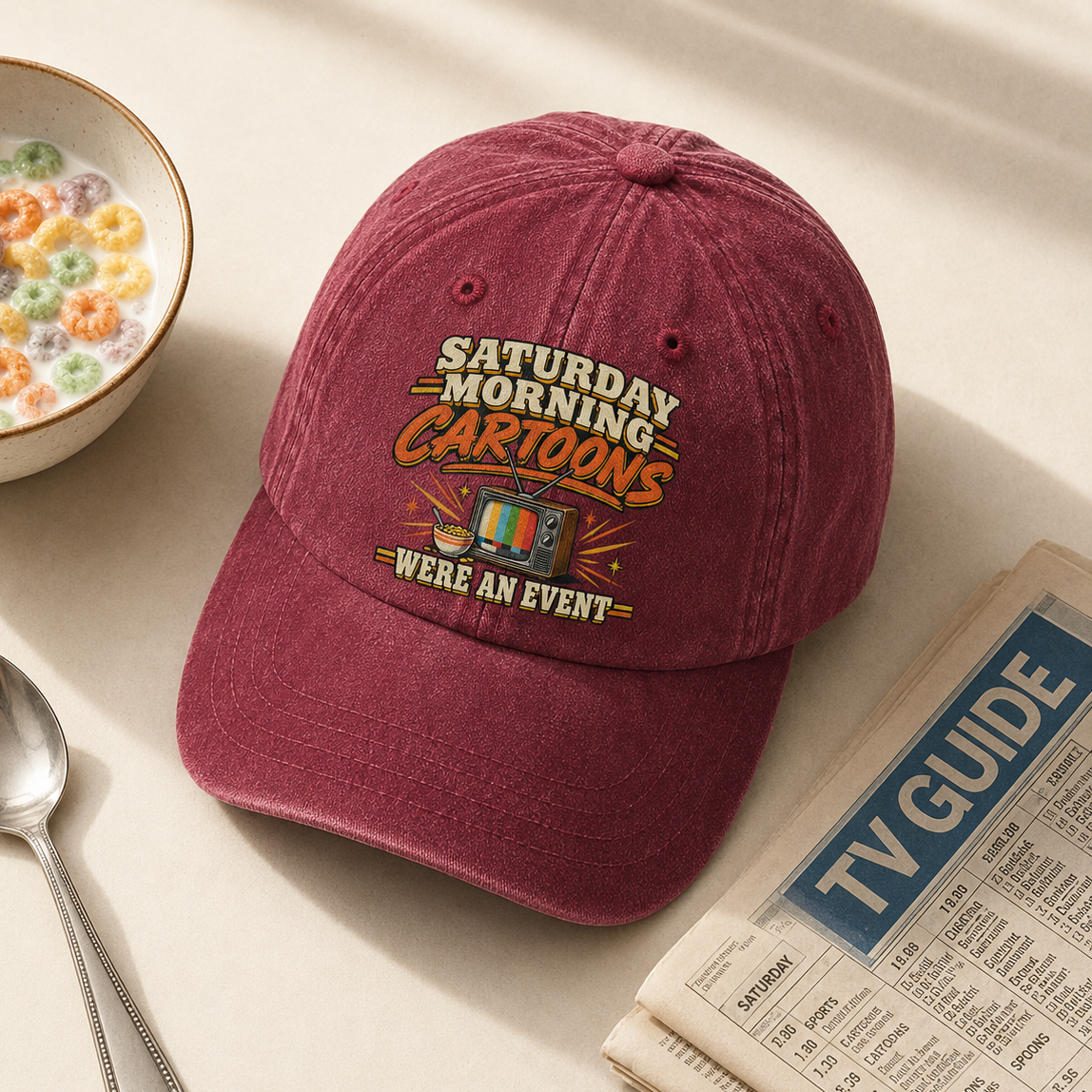 "Saturday Morning Cartoons Were an Event" Vintage Washed Cap