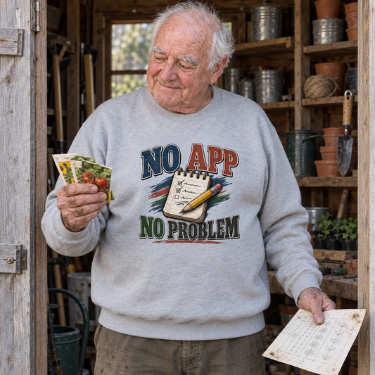 "No App. No Problem" Vintage Sweatshirt