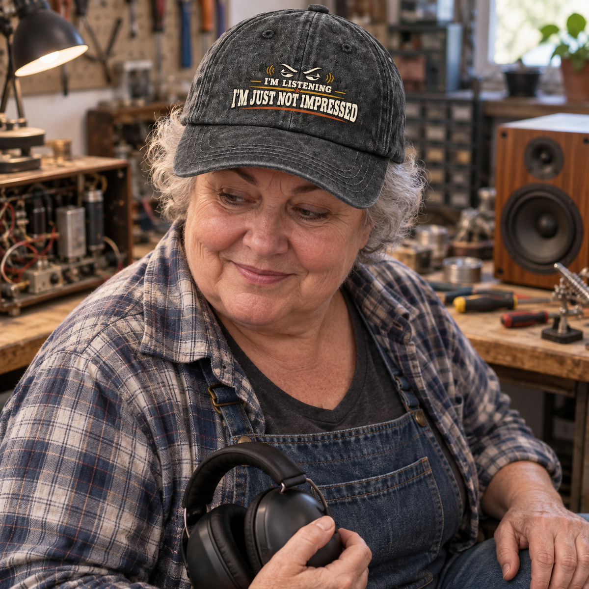 "I'm Listening. I'm Just Not Impressed" Vintage Washed Cap