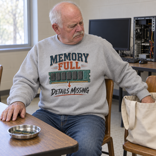 "Memory Full. Details Missing" Vintage Sweatshirt