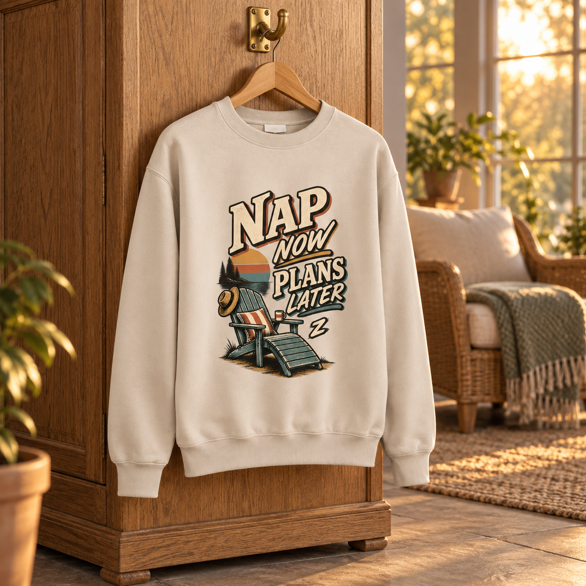 "Nap Now. Plans Later" Vintage Sweatshirt