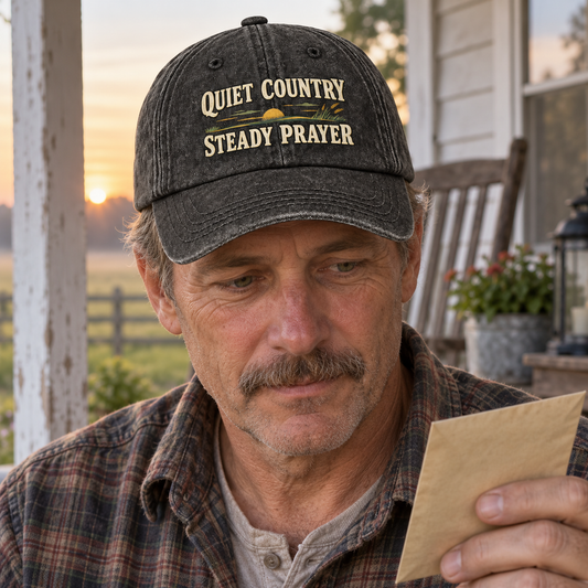 "Quiet Country. Steady Prayer" Vintage Washed Cap