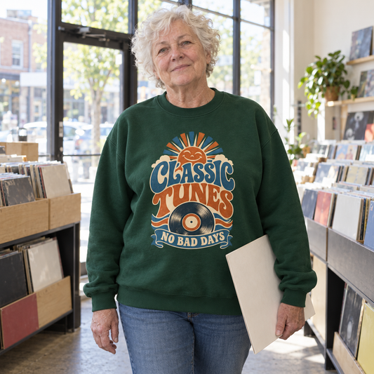 "Classic Tunes. No Bad Days" Vintage Sweatshirt