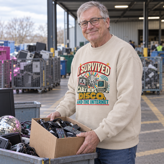 "I Survived Cable News, Disco, And The Internet" Vintage Sweatshirt