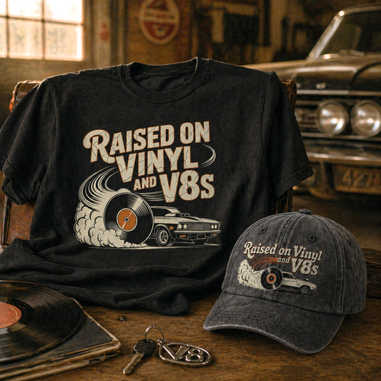 "Raised on Vinyl and V8s" The Gearhead Classic Cap