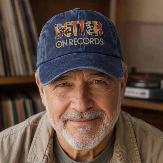 "Better On Records" Vinyl Music Washed Cap