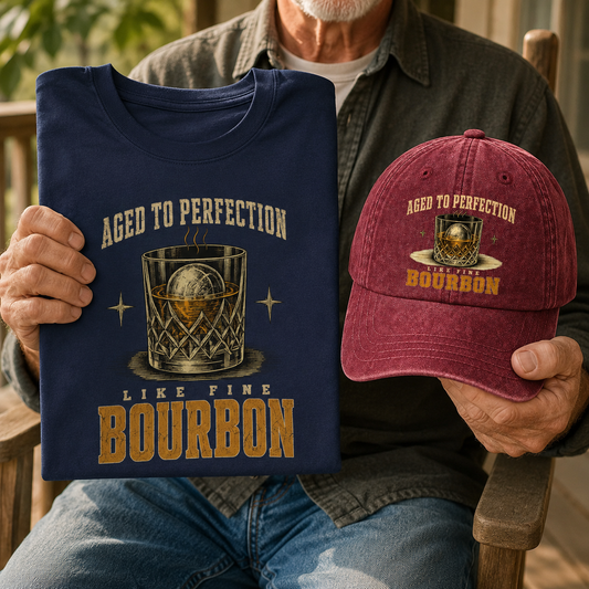 "Aged To Perfection Like Fine Bourbon" Whiskey Lover Washed Cap