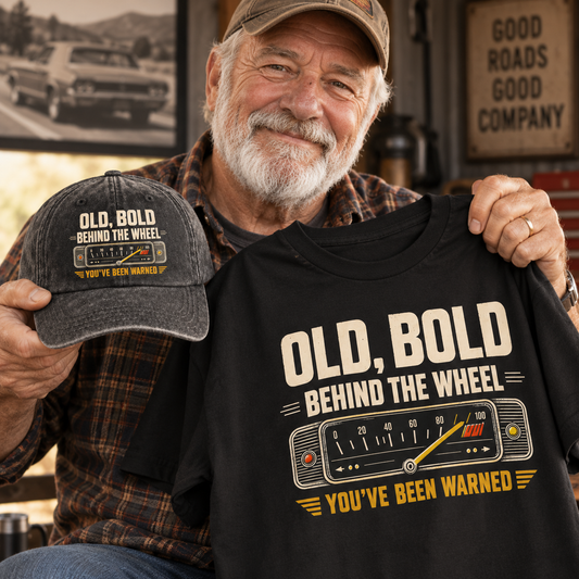 "Old, Bold, Behind The Wheel. You’ve Been Warned" Vintage T-Shirt