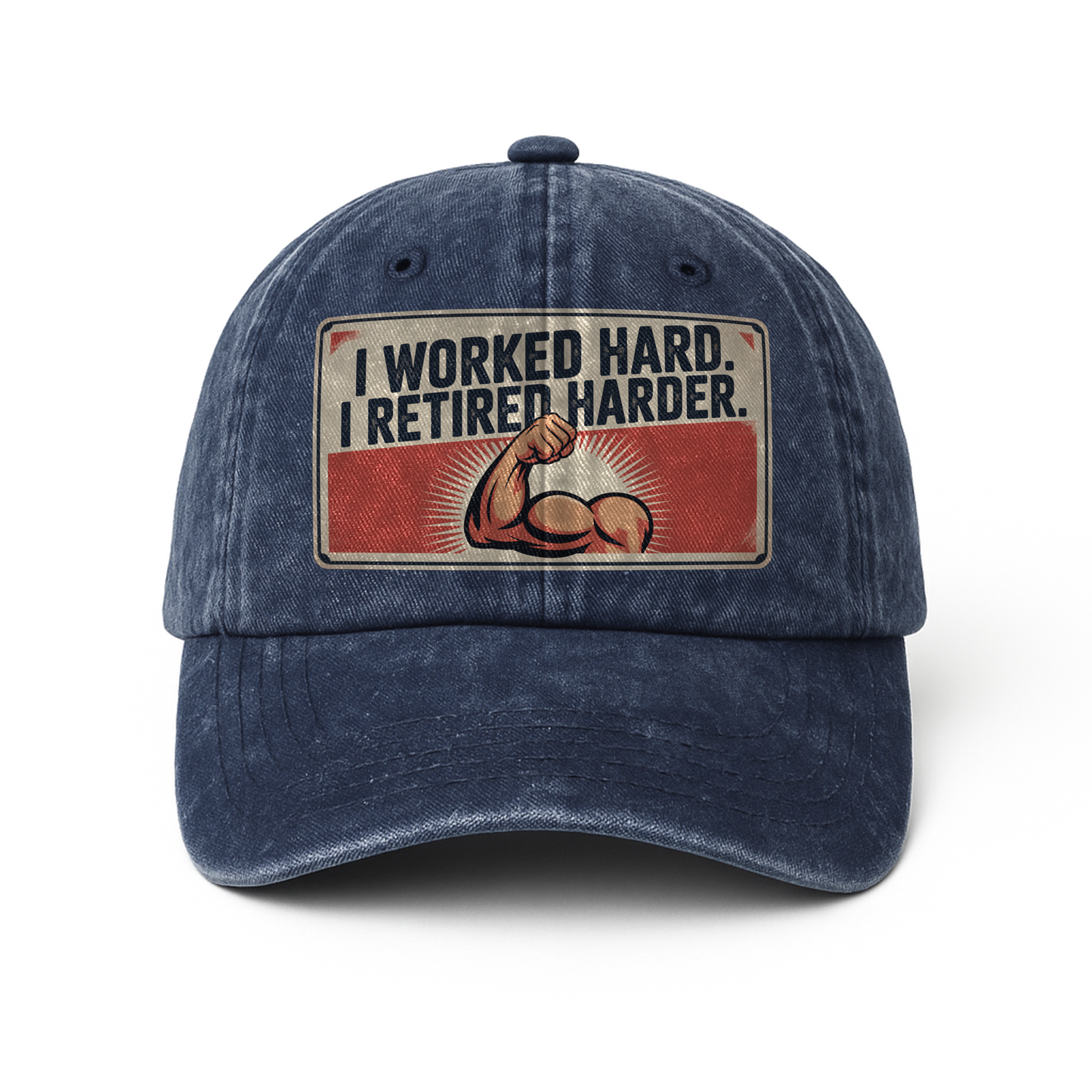 “I Worked Hard. I Retired Harder.” Atomic Hustle Retro Creed Cap