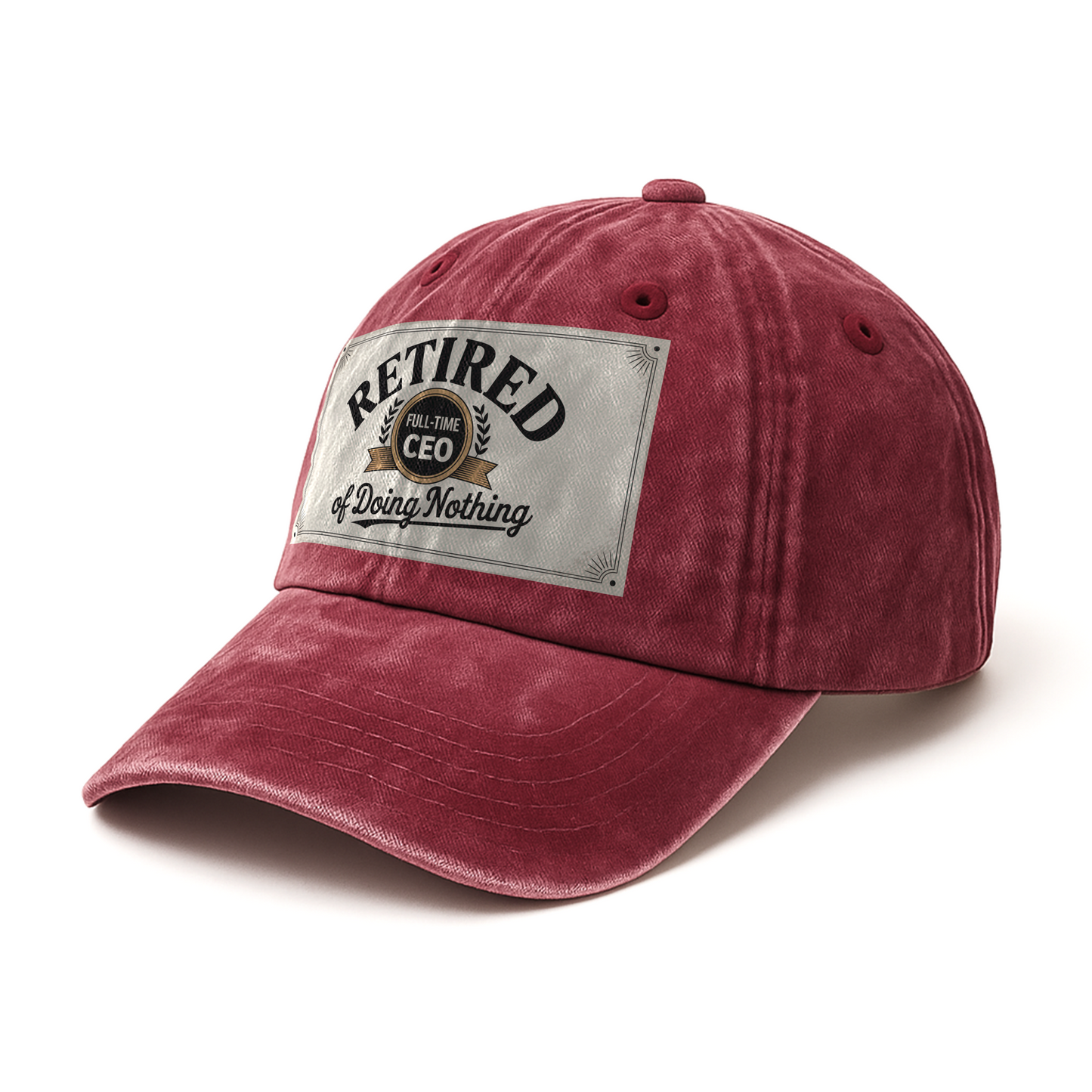 “Retired: Full-Time CEO of Doing Nothing” Corporate Crest Chill Cap