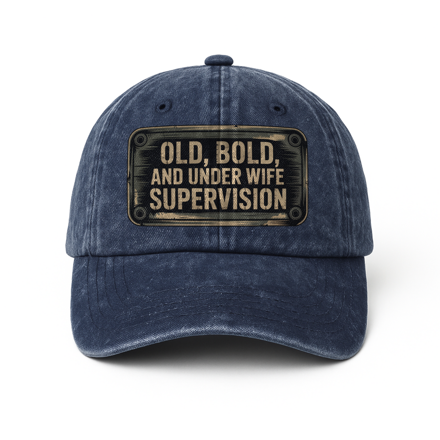 “Old, Bold, and Under Wife Supervision” Garage Grumble Plate Classic Cap