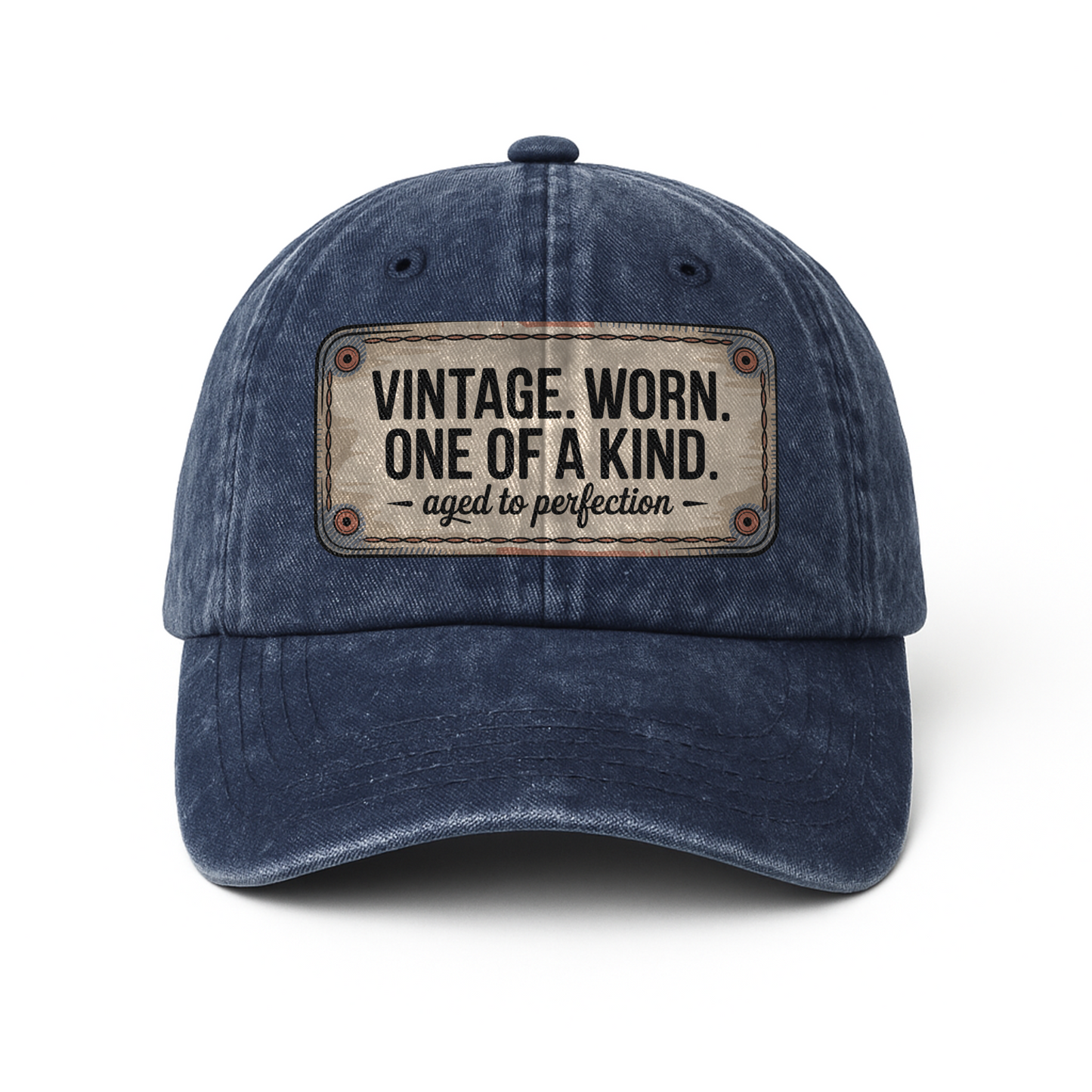 “Vintage. Worn. One Of A Kind. Aged To Perfection” Stitchplate Heritage Cap