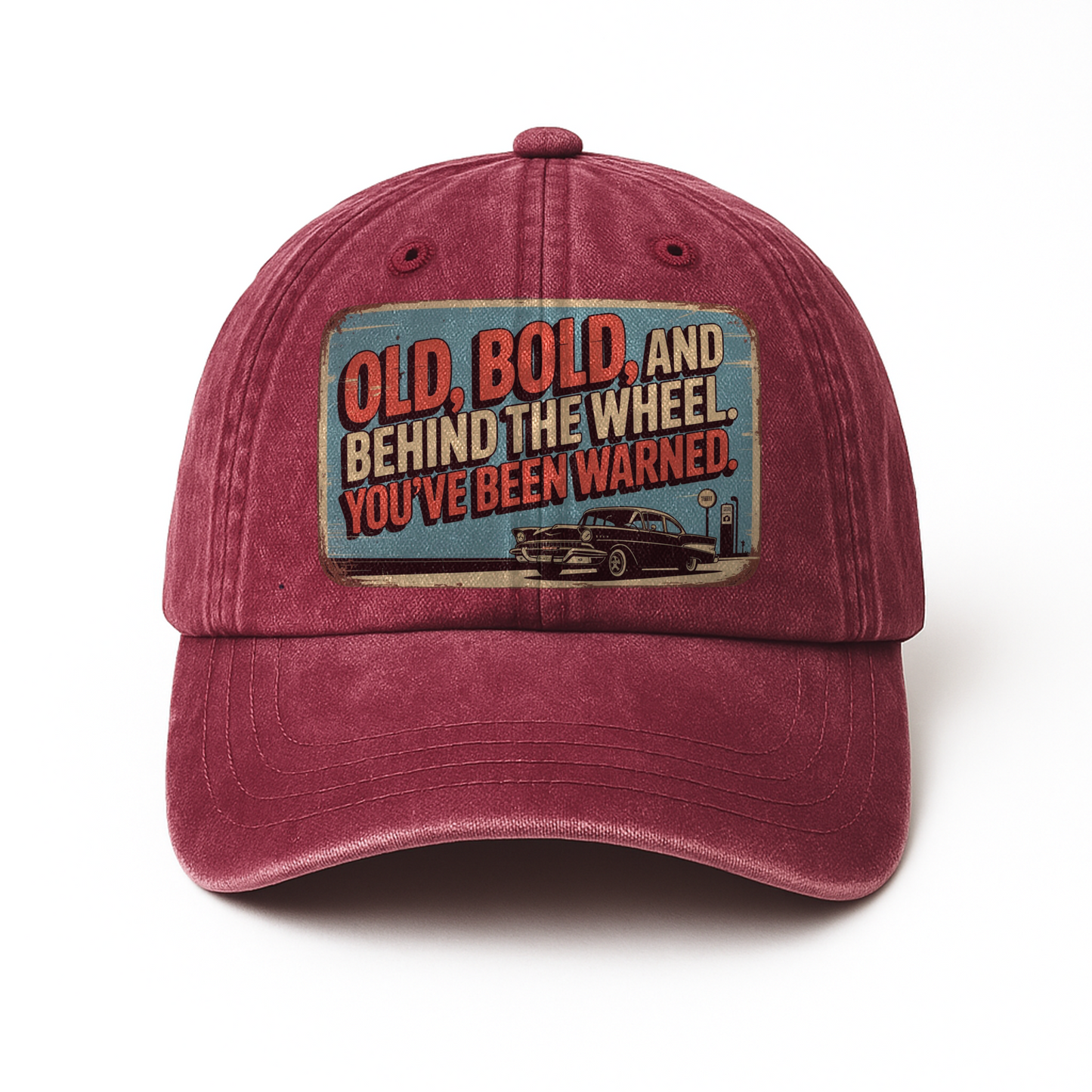 “Old, Bold, And Behind The Wheel. You’ve Been Warned.” Retro Pitstop Rebel Cap