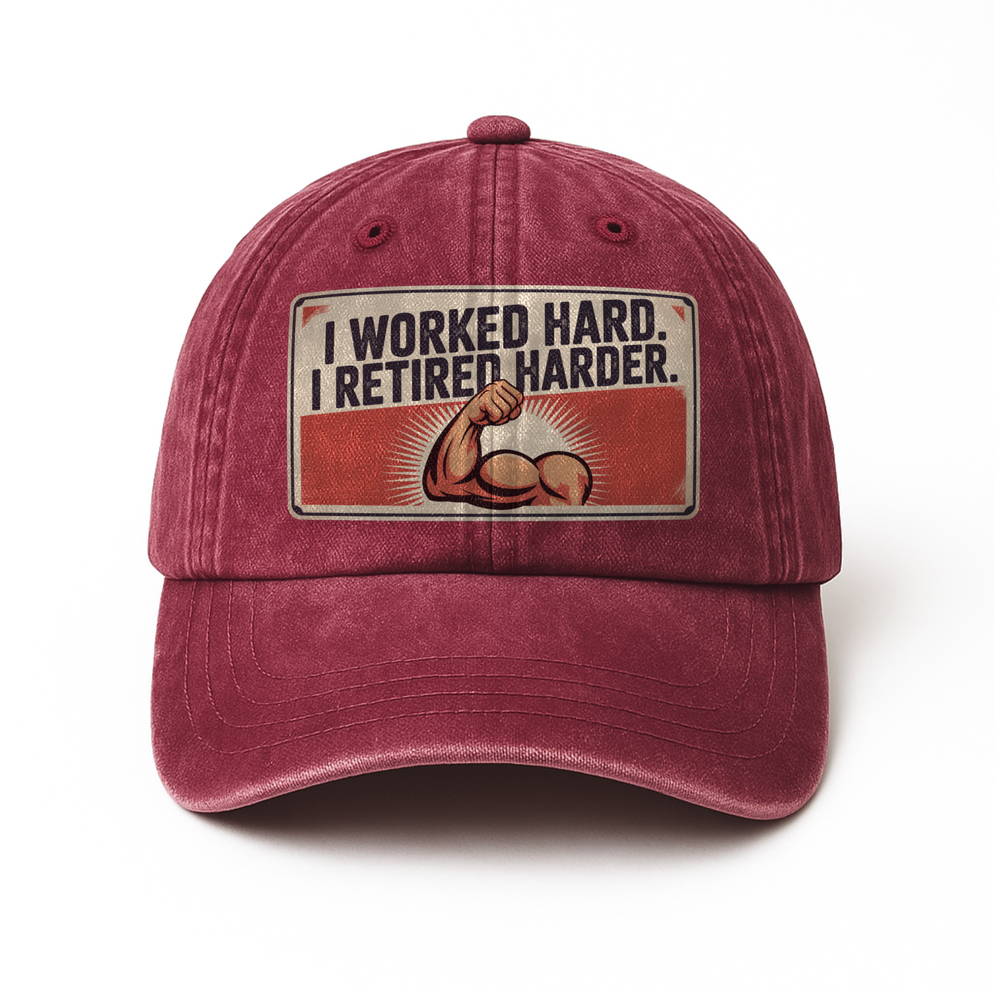 “I Worked Hard. I Retired Harder.” Atomic Hustle Retro Creed Cap