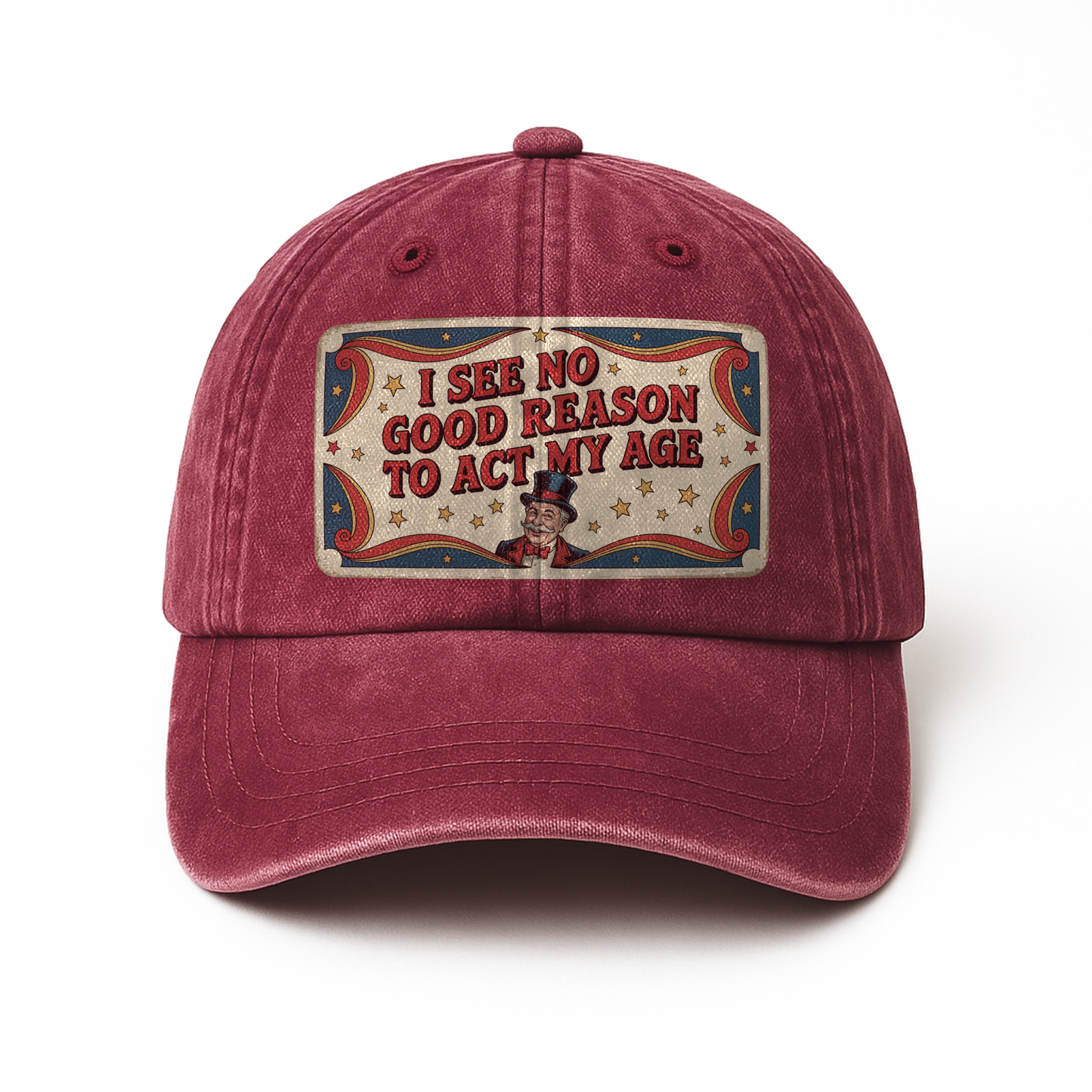 “I See No Good Reason to Act My Age” Boomer Pop Comic Classic Cap