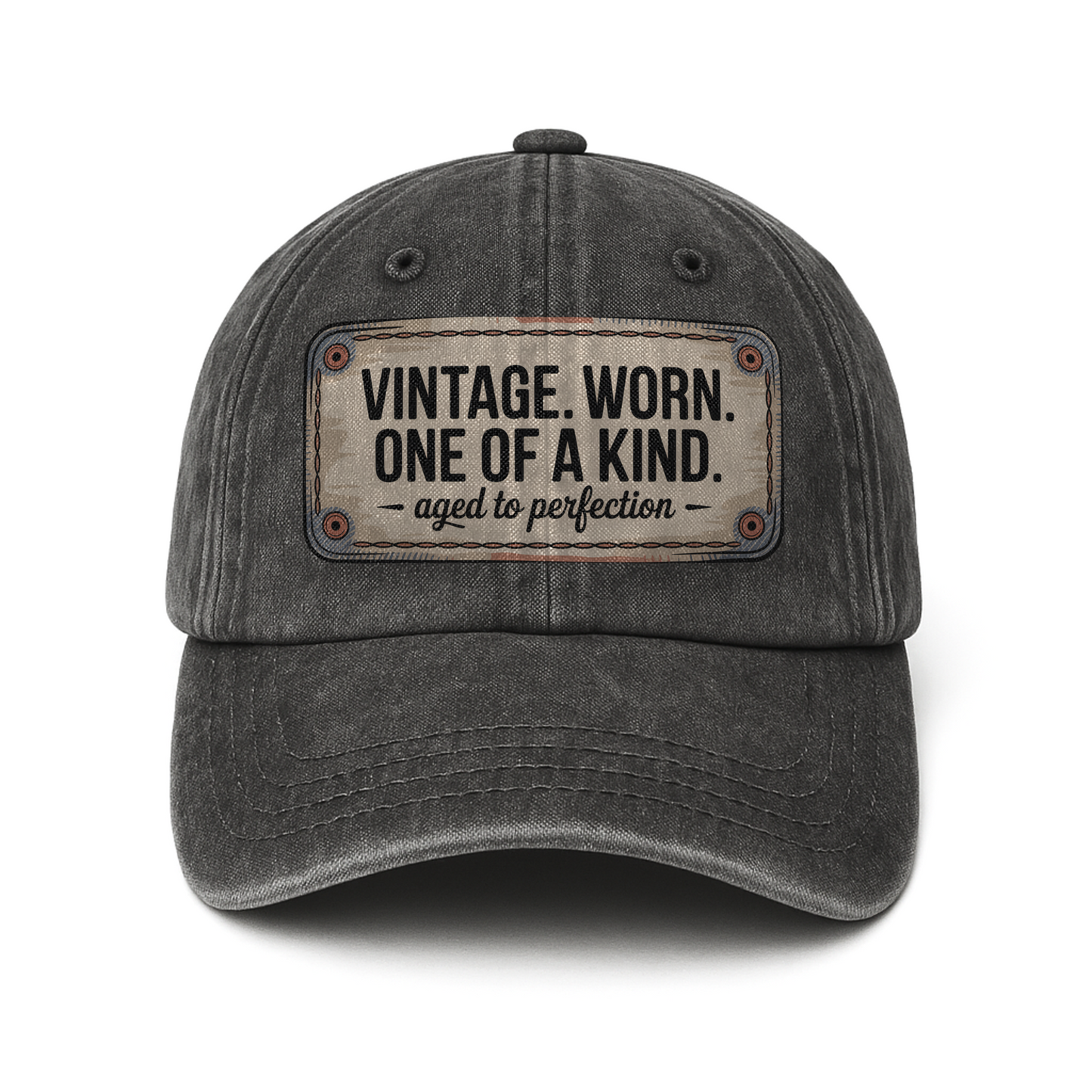 “Vintage. Worn. One Of A Kind. Aged To Perfection” Stitchplate Heritage Cap