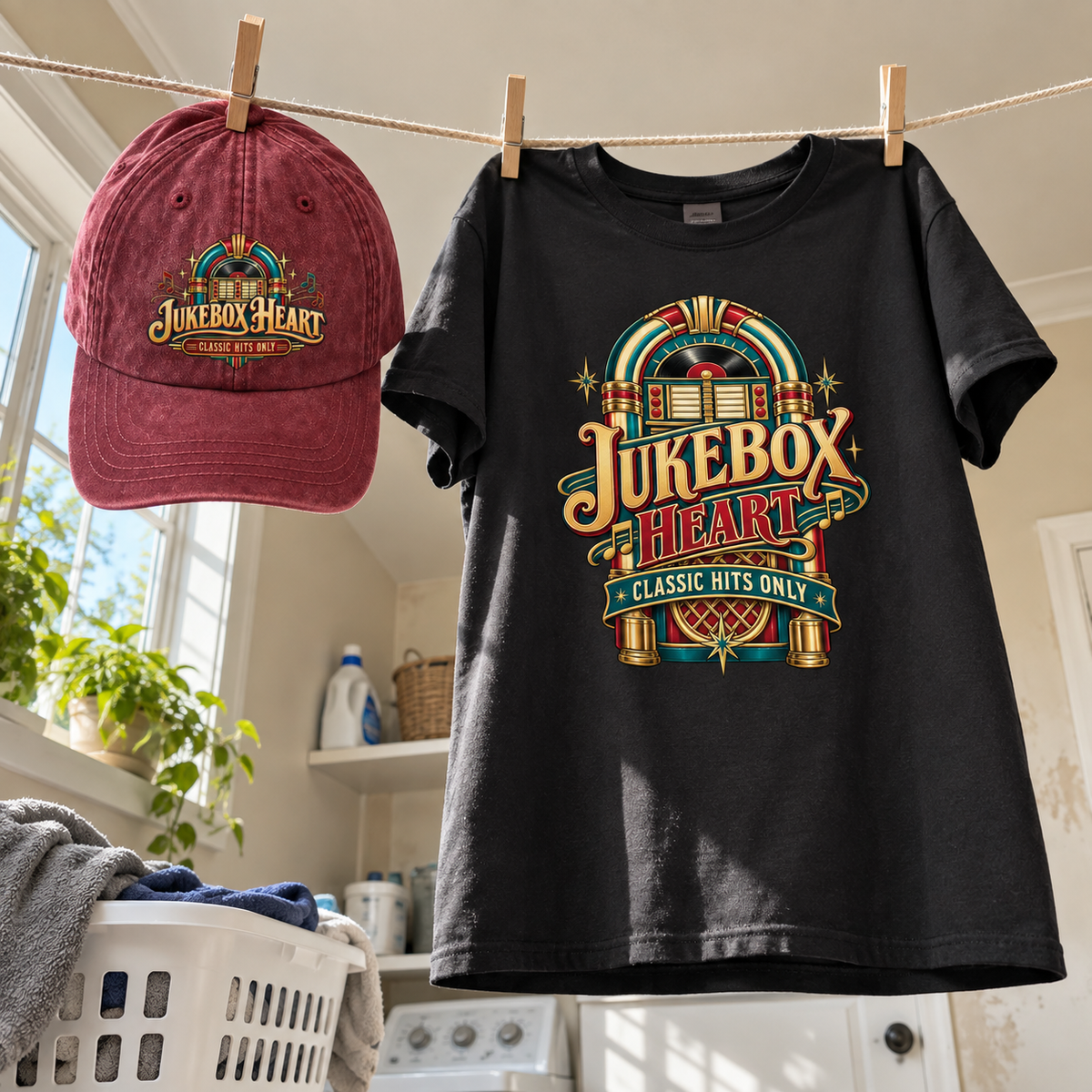 Matching set: Jukebox Heart Classic Hits Only vintage washed cap and Jukebox Heart Classic Hits Only vintage t-shirt