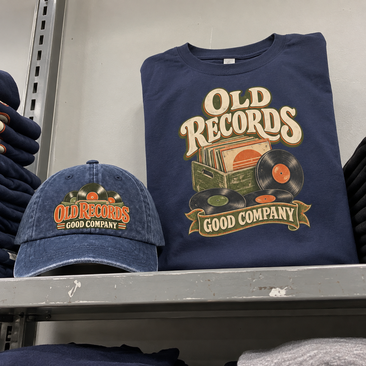 Matching set: Old Records Good Company vintage washed cap and Old Records Good Company vintage t-shirt