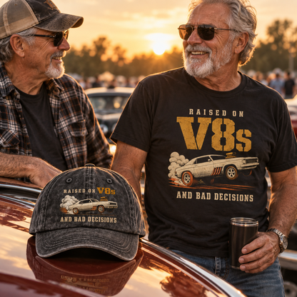 "Raised on V8s and Bad Decisions" Vintage T-Shirt