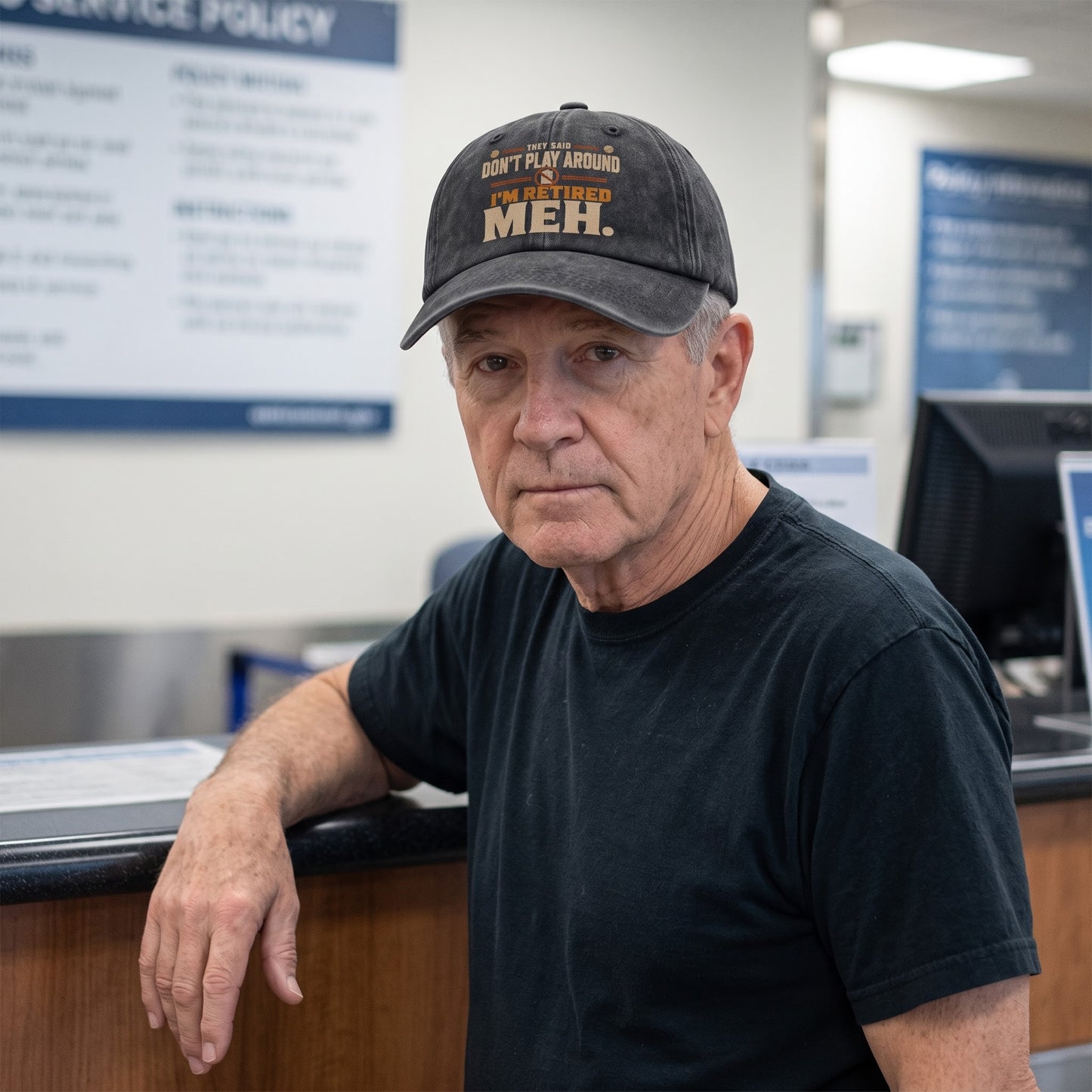 "They Said Don't Play Around. I'm Retired. Meh" Vintage Washed Cap