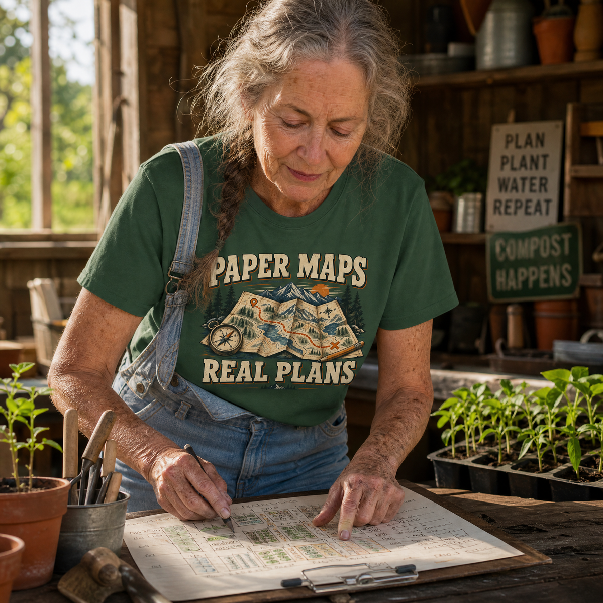 "Paper Maps. Real Plans" Vintage T-Shirt