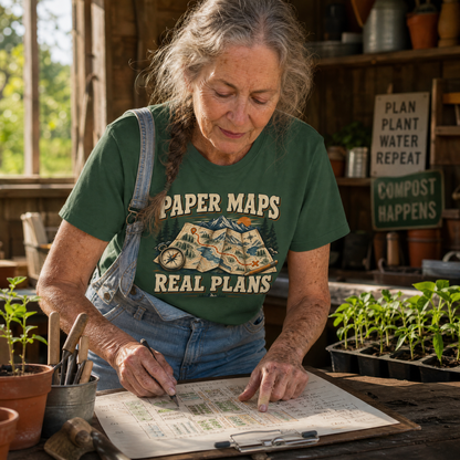 "Paper Maps. Real Plans" Vintage T-Shirt