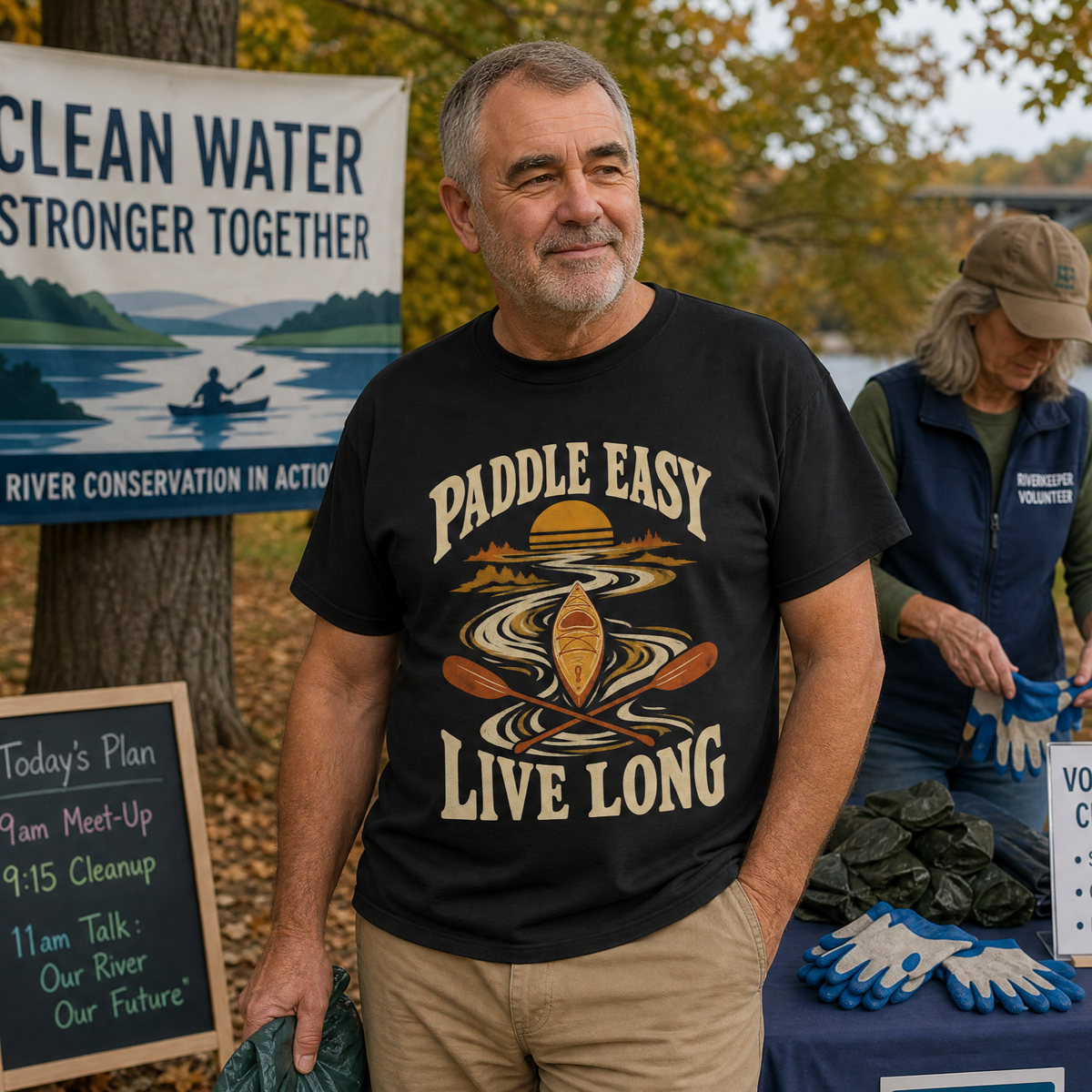 "Paddle Easy. Live Long" Vintage T-Shirt